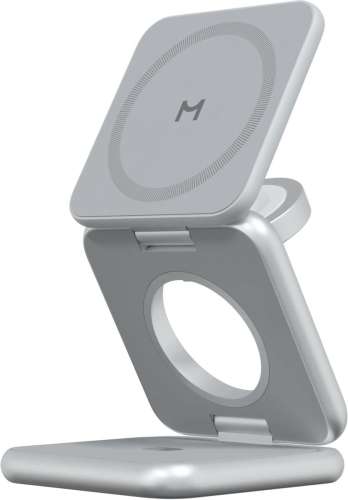 Беспроводное зарядное устройство MAGSSORY fold pro,  USB-C, 23Вт, 3A, серебристый [wch063s]